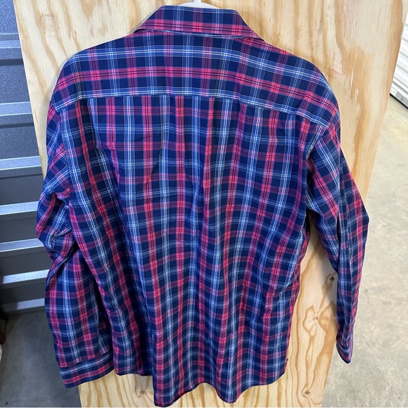 Bristol & Bull Men’s Plaid Button-Down Shirt‎ – Red & Navy Check, Size Large - Picture 7 of 7